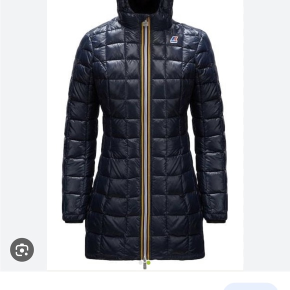 Women’s small K-WAY Denise Thermo Plus 3/4 length jacket navy & pink - Picture 8 of 8